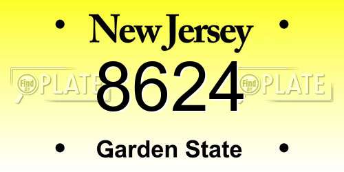 8624 New Jersey License Plate