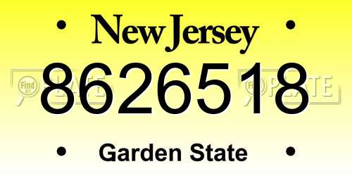 8626518 New Jersey License Plate