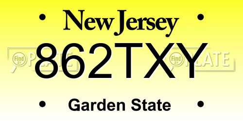 862TXY New Jersey License Plate