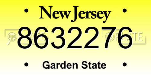 8632276 New Jersey License Plate