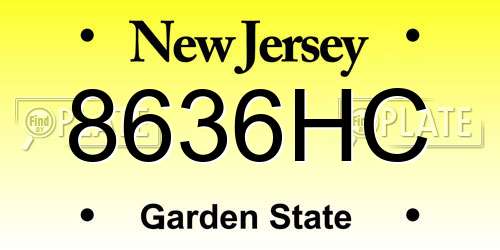 8636HC New Jersey License Plate