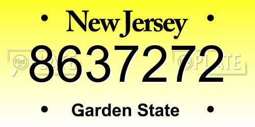 8637272 New Jersey License Plate