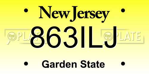 863ILJ New Jersey License Plate