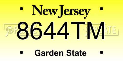 8644TM New Jersey License Plate