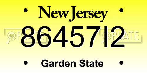 86457I2 New Jersey License Plate