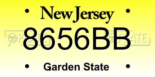 8656BB New Jersey License Plate