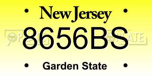 8656BS New Jersey License Plate