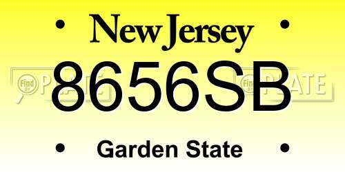 8656SB New Jersey License Plate