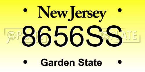8656SS New Jersey License Plate