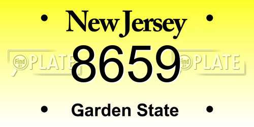 8659 New Jersey License Plate
