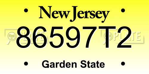 86597T2 New Jersey License Plate
