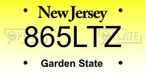 865LTZ New Jersey License Plate