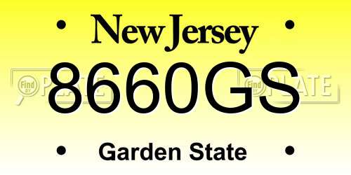8660GS New Jersey License Plate