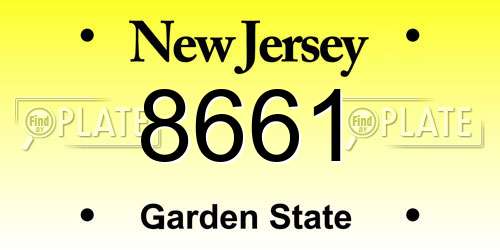 8661 New Jersey License Plate