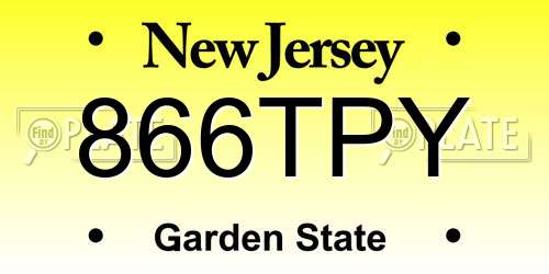 866TPY New Jersey License Plate