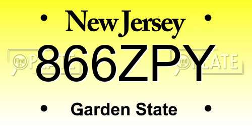 866ZPY New Jersey License Plate
