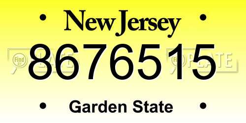 8676515 New Jersey License Plate
