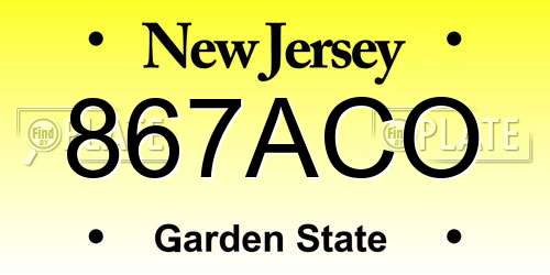 867ACO New Jersey License Plate