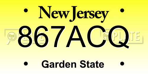 867ACQ New Jersey License Plate