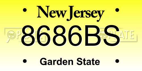 8686BS New Jersey License Plate
