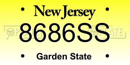 8686SS New Jersey License Plate