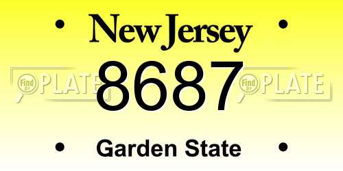 8687 New Jersey License Plate