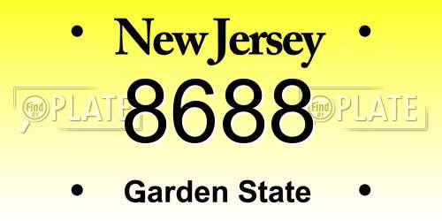 8688 New Jersey License Plate
