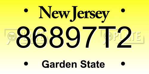 86897T2 New Jersey License Plate