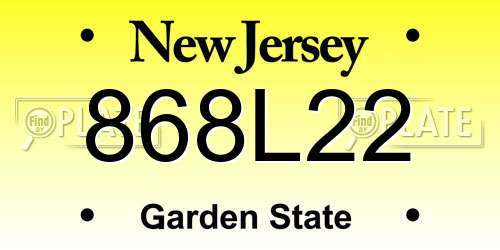 868L22 New Jersey License Plate