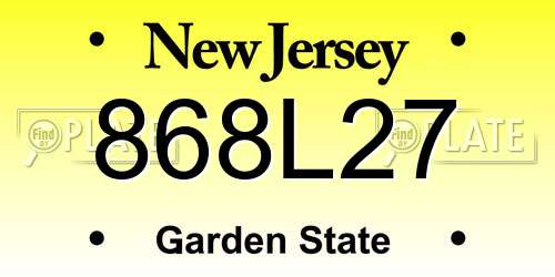 868L27 New Jersey License Plate
