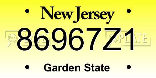 86967Z1 New Jersey License Plate