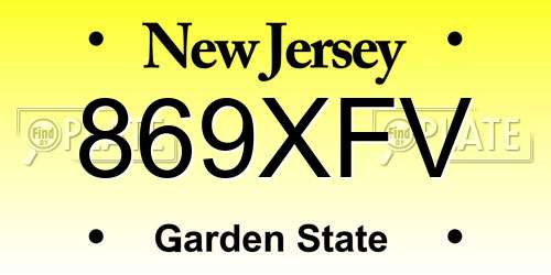 869XFV New Jersey License Plate
