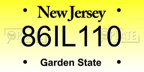 86IL110 New Jersey License Plate