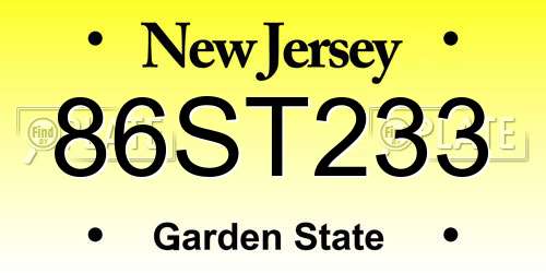 86ST233 New Jersey License Plate
