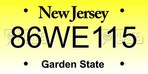 86WE115 New Jersey License Plate