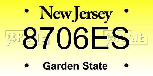 8706ES New Jersey License Plate