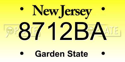 8712BA New Jersey License Plate