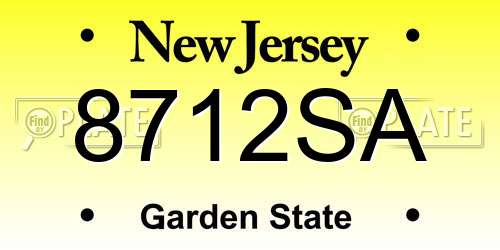 8712SA New Jersey License Plate