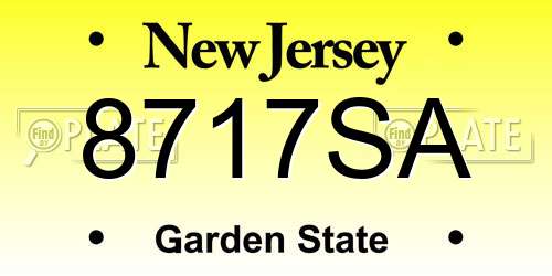 8717SA New Jersey License Plate
