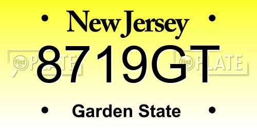 8719GT New Jersey License Plate