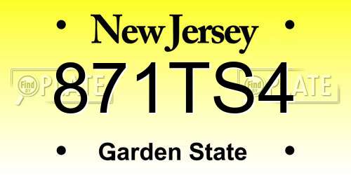 871TS4 New Jersey License Plate