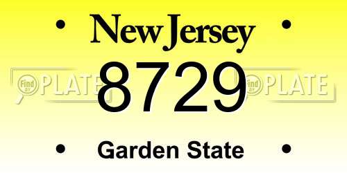 8729 New Jersey License Plate