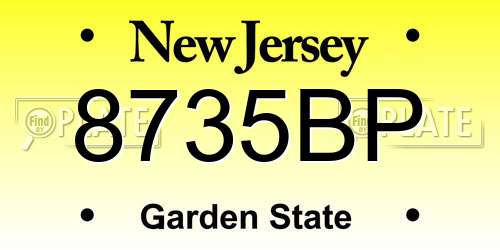 8735BP New Jersey License Plate