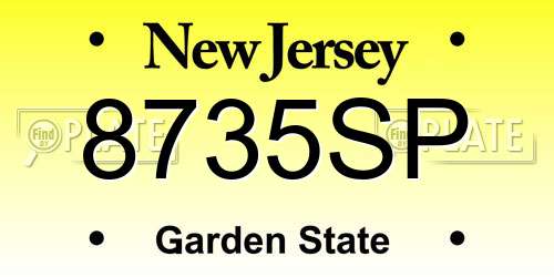 8735SP New Jersey License Plate