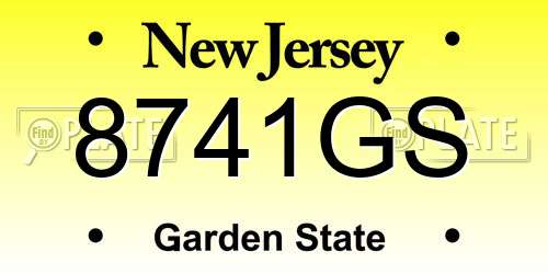 8741GS New Jersey License Plate