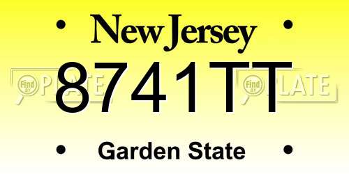 8741TT New Jersey License Plate