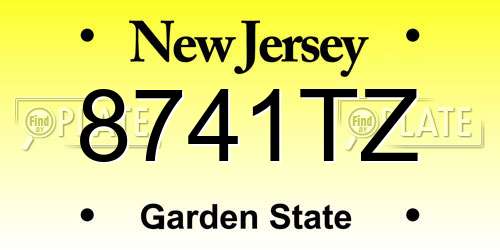 8741TZ New Jersey License Plate