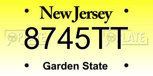 8745TT New Jersey License Plate
