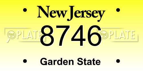 8746 New Jersey License Plate