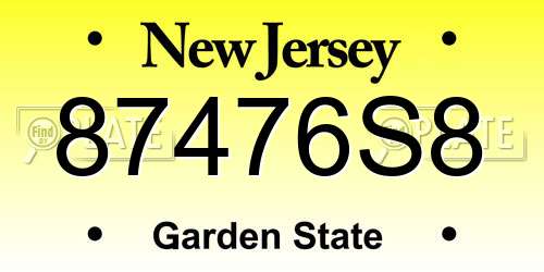87476S8 New Jersey License Plate